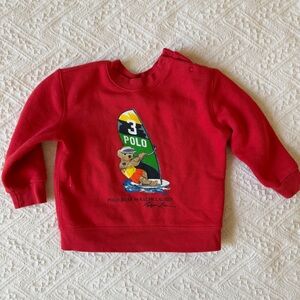 Ralph Lauren Kids Red Polo Bear Sweatshirt